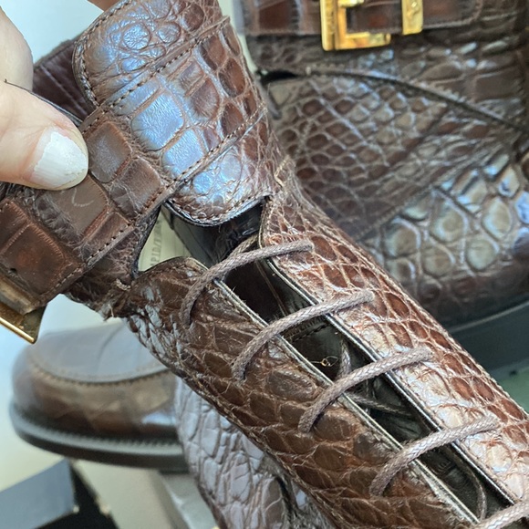 Caporicci genuine alligator boot size 8 dark brown - Picture 13 of 14